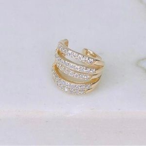Fake piercing 18k gold plated or white rhodium